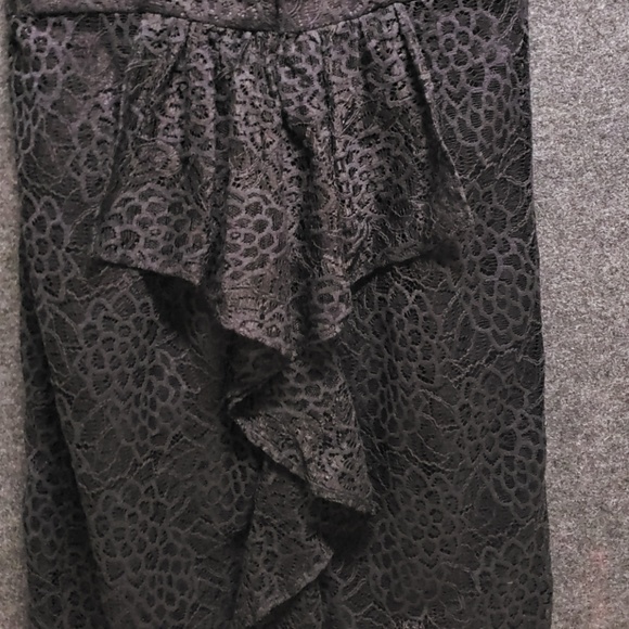 Milly black lace ruffle back sheer top dress - Picture 5 of 7